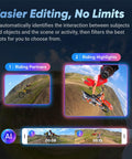 AI editing interface highlighting riding videos from X4 8K 360 Action Camera Bundle With Waterproof Build Pro Grade 4K Wide Angle Video