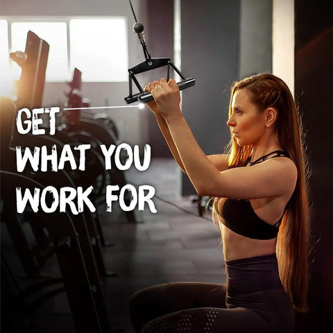 Heavy Duty Knurling Black Double D Cable Row Handle With 880 Lb Capacity For Home Gym And Cable Machine Workouts in use