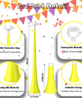 24 Inch Collapsible Stadium Horn for Loud Crowd Cheering, ABS Air Horn Noise Maker with protective cap and foldable design.