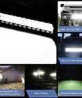 12 Inch 72W LED Light Bar Kit With 2 Pack 4 Inch 18W LED Pods Off Road Wiring Harness 16AWG 3 Leads For Truck SUV ATV UTV Golf Cart Boat With 2 Years Warranty on off-road vehicles