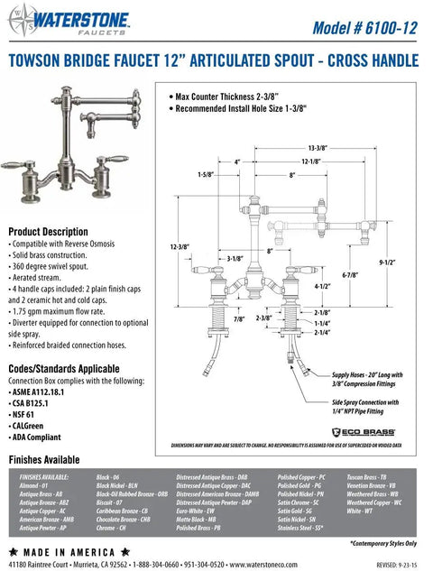 Prime Kitchen Sink Setup Sharp Vintage Bridge Faucet With Twelve Inch Articulated Spout, cross handle design with solid brass construction.