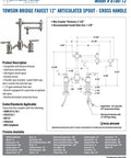 Top Notch Matte White Bridge Kitchen Faucet Featuring A Twelve Inch Articulated Spout And Ridiculously Smooth Lever Handles, cross handle design.