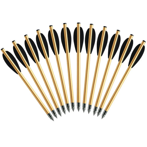 Aluminum Crossbow Bolts 6.3 Inch Arrows With Nickel Plated Steel Tips For 50 To 80 Lbs Crossbows Pro Grade Build 12 Pack