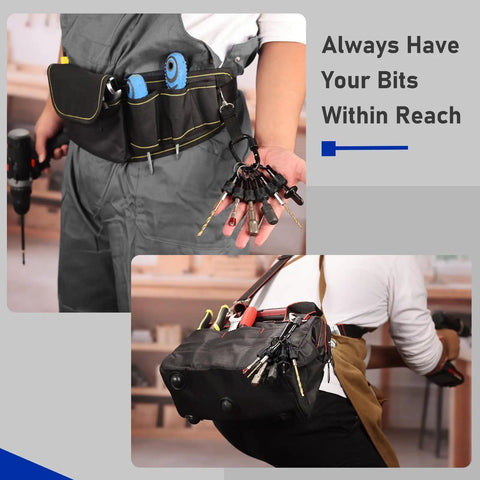 Non Slip Bit Holder Key Chain Set Six Pack For One Quarter Inch Hex Shank Bits Compatible With Drill And Impact Driver Quick Change