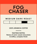 Fog Chaser Medium Dark Roast K Cup Compatible Coffee Pods 80 Count Single Serve Compostable Pods With Notes Of Semi Sweet Chocolate And Toffee For A Bold Morning Boost label