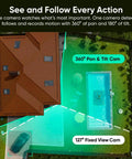 Dual Camera Pan And Tilt Security System For Indoor And Outdoor Use, 2K Ultra Clarity, IP65 Weatherproof, 360 Degree Pan And 180 Degree Tilt, Color Night Vision, Smart Home Camera That Plays Nice With Alexa And Google Assistant over property