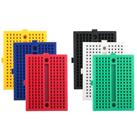 Six Color 170 Tie Point Mini Breadboard Kit For Arduino Proto Shield Distribution Blocks with self-adhesive backing