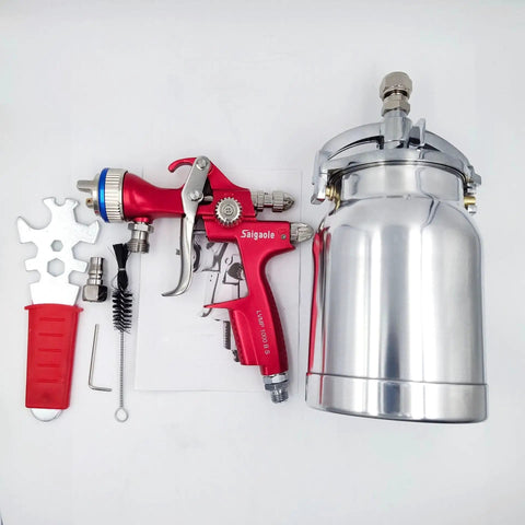 Get That Sick Auto Body Finish The Badass High Atomization Pneumatic Spray Gun Comes Loaded With A 1000ml Bottom Cup and accessories.
