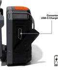 USB-C port on Rechargeable LED Headlamp With Adjustable Fabric Strap, 400 Lumens, All Day Runtime, Built For Work, Running
