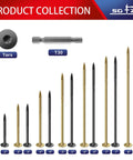 Heavy Duty 2 Inch Outdoor Structural Wood Deck Screws Size 14, 94 Pieces, Carbon Steel, Black, Flat Head, Rust Resistant Epoxy Coated With T30 Star Bit
