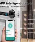 Smart Fingerprint Door Lock With Keypad And App Control, 4-In-1 Biometric Keyless Entry, phone app, door lock interface, black