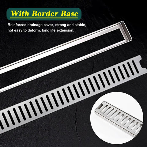 Rock Solid 304 Stainless Steel Deck Drain Grates Heavy Duty Trench Covers For Patios Pools And Garages Rust Proof Removable grid design showing reinforced drainage cover.