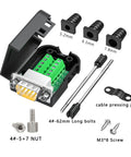 No Soldering Needed DB9 Serial Adapters Kit 1 Male 1 Female D Sub 9 Pin Connector For RS232 RS485 DIY Cable Build Easy Terminal Wiring Bolts Nuts And Screwdriver Included