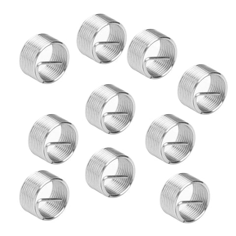 Super Heavy Duty 10 Piece Stainless Steel Wire Thread Inserts M18x1.5 For Damaged Hole Repair Kit With Precise Drill Bit Installation Tool, 10 inserts