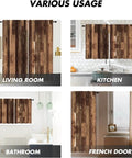 Farmhouse Rustic Barn Door Curtain Panels Two Pack Set 52 Inches Wide for Living Room, Kitchen, Bathroom, and French Door