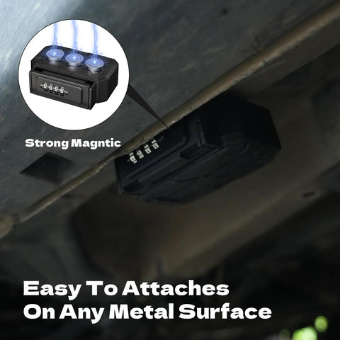 Key Lock Box With Removable Cable Shackle For Indoor Or Outdoor Use, Waterproof 4 Digit Resettable Combo under car