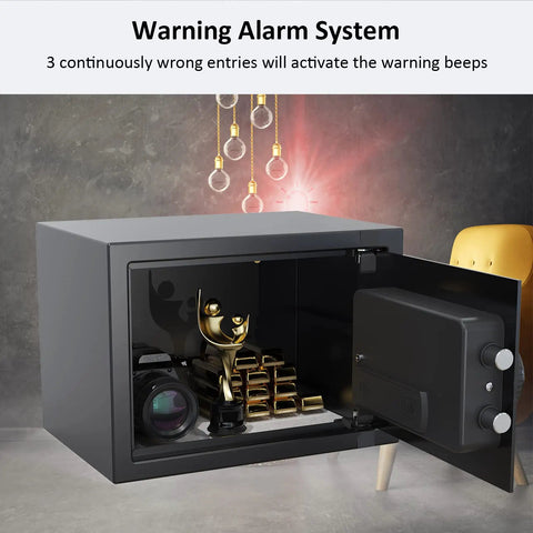 1.2 Cu Ft Fireproof Digital Safe With Keypad And Key Backup Includes Fireproof Bag for storing valuables, open view showing interior space