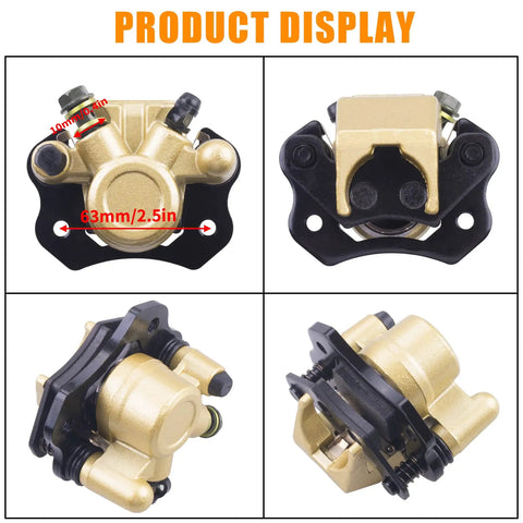 Beefy Universal Brake Caliper Kit For 50cc To 250cc ATVs Go Karts Quads And Dune Buggies, Easy Bolt On Replacement Display