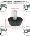 Premium Adjustable Leveling Feet With Screw On Mount M6 Thread Furniture Shim 21mm height with screw and plastic base.