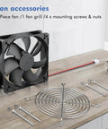 120mm PC Case Fan 24V DC Brushless Cooling High Airflow 74CFM at 2100RPM Quiet 26dBA with grill and mounting screws
