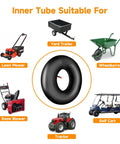 Heavy Duty ATV Inner Tube Set for 18x8.50 8 and 18x9.50 8 showing compatibility with lawn mower, snow blower, and more.