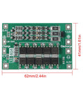 Top Notch 2 Pack 3S 60A BMS Protection Board 12.6V Lithium Battery Balance Charger Module, 62mm x 41mm circuit board design.