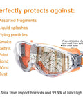 Rugged Mowing Goggles Featuring Anti Fog Coating And Tight Windproof Seals Keep Your Peepers Protected Against Grass Scrapes And Fine Dust While Trimming Land Or Running The Leaf Blower All Day, showing protection against flying debris and liquid.