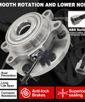Beefed-Up 4WD Front Wheel Bearing Hub Assembly Pair 515065, close-up view with ABS sensor and anti-lock brakes feature