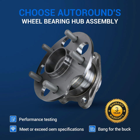 Rear Wheel Bearing And Hub Assembly For AWD Only Compatible With Toyota Highlander 2004 2013 Venza 2009 2016 Lexus RX330 04 06 RX350 07 09 RX400h 2006 2008 Rear Axle 5 Lug Replacement on blue background