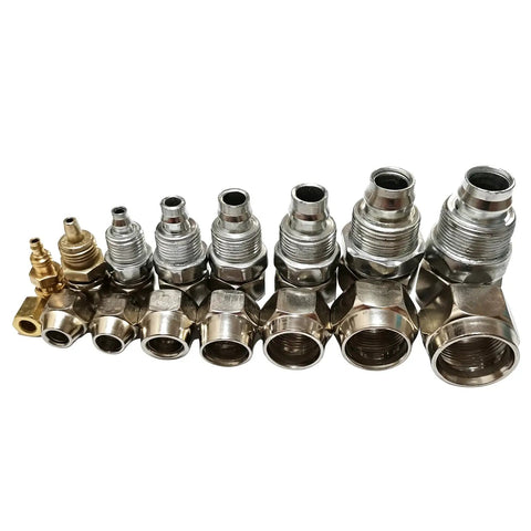 8 Pack Straight Air Fittings 4 To 16mm Heavy Duty Push In Pneumatic Connectors Tool Free Quick Install Leak Proof Secure For Air Lines Hose Systems And DIY Projects, assorted metal sizes
