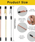 Three Pack Bracelet Clasp Helper Tools Stainless Steel Quick Release Fastening Kit, shown with features and product size