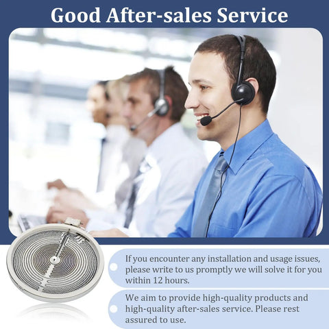 Customer support team with Beefed Up 12 Inch Triple Haliant Radiant Surface Element With Metal Temperature Sensor displayed