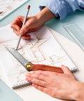 Premium 9 Inch T Bevel Angle Finder With Solid Wooden Handle And Rustproof Stainless Steel Blade in use for drafting.