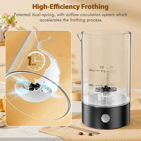 Handheld Cold Foam Frother For Coffee Battery Powered With Two AA One Button Operation Fast Milk Frothing Under One Minute