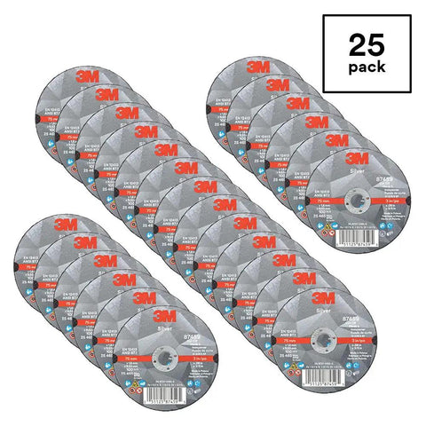 Silver Cut-Off Wheel With Ceramic Abrasive Grain For Ultra Fast, Cool Cutting In Pipework And Pro Grade Metal Fabrication, 25 pack