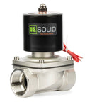 Solid Stainless Steel Solenoid Valve 1-1/4 Inch 24V DC Normally Closed Built To Last With Viton Seal, front view