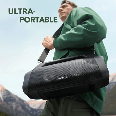 Rippin Up The Backyard With 80W Of Pure Portable Bluetooth Sound That Packs Insane Bass Response And Sports A Fully IP67 Waterproof Shell Designed To Handle Any Weather While Bringing The Party Outside In Sleek Matte Black