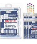 Must Have Quad Pad Four Zone Soil pH Test Strips Kit 0.25 pH Increments, 120 Count For Hydrangeas, Garden Soil, Herbs, Vegetables, Flowers, Lawns, Compost, Indoor And Outdoor Plants. pH soil test kit with 120 strips and sealed packs