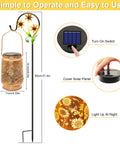 Solar Lanterns Outdoor Hanging Lights Waterproof For Yard Patio Porch Garden LED Decoration With Shepherd Hook Sunflower Pattern Cozy Warm Glow For Nighttime Ambiance Perfect Gift For Women Mom Grandma