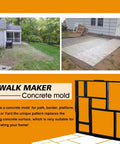 Plus Size 20 By 20 Inch Concrete Path Maker Mold Reusable Walk Maker Stepping Stone Paver shown with completed patio