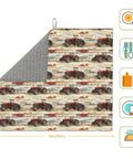Wood Grain Tractor Print Dish Drying Mat For Kitchen Counter With Ultra Absorbent Microfiber Surface, Machine Washable And Quick Dry, 16x18 Inches, Durable Rack Pad To Keep Counters Dry