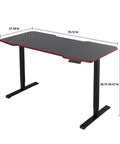 Heavy Load Electric Standing Desk Built Different For The Daily Grind, Super Silent Motor Lift Tech, Generous 55 By 28 Inch Sit Stand Workstation For Cozy Home Office And Pro Gaming Rig with carbon fiber texture.