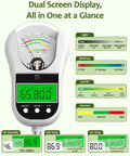 7 In 1 Soil Test Kit With Moisture, PH, Light Intensity, Fertility, Temperature, Humidity And Air Temperature Readouts, Dual Large Display For Garden, Lawn, Farm, Indoor And Outdoor Plants, Warm White, front view