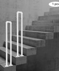 Heavy Duty U Shape Stair Handrail With Industrial Finish on concrete steps providing secure grip and stability.