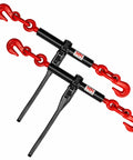 Beefed Up 6600 Lbs WLL Ratchet Chain Binders For 5/16 And 3/8 Grade 70 Chains Two Pack With 26000 Lbs Break Strength