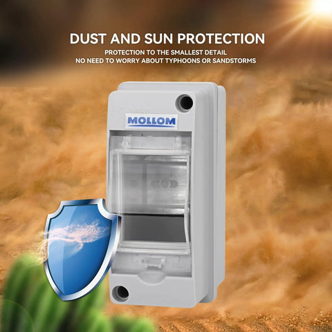Solar Panel Disconnect Switch Gear Kit 400V 60A IP65 Breaker Box with dust and sun protection illustration