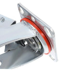 Heavy Duty 4 Inch Swivel Caster Bracket With Sure Grip Brake Lock and Quick Turn Wheel Frame showing durable steel mount design.