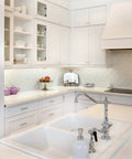 Swivel LED Undercabinet Light, 30 Inch White, 90CRI, Switchable 3000K 3500K 4000K Color Temperature in a bright kitchen setting.