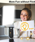 Woman using 2 Pack Professional Softbox Lighting Kit 16x16 Studio Lights for photography, showing bright and even illumination.