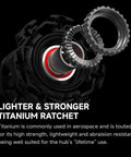 Lighter, stronger titanium ratchet of Hyper 3 Road Bike Carbon Spoke Wheelset 700C Ultralight Disc Clincher Tubeless